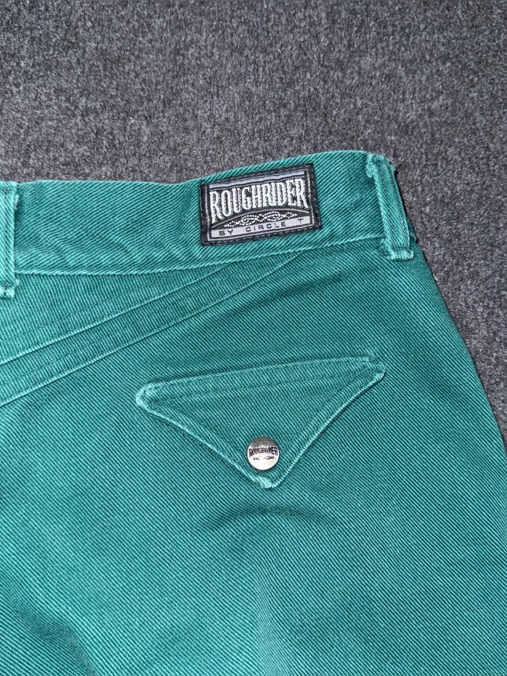 VTG 80s 90s RoughRider Circle T Green High Rise Wedgie Cowgirl Jeans Sz 30 USA - Picture 11 of 12